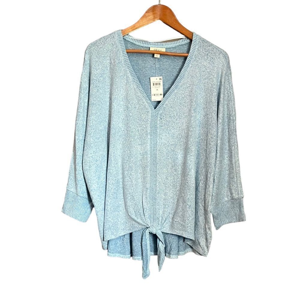 NWT! Style & Co light blue front tie shirt